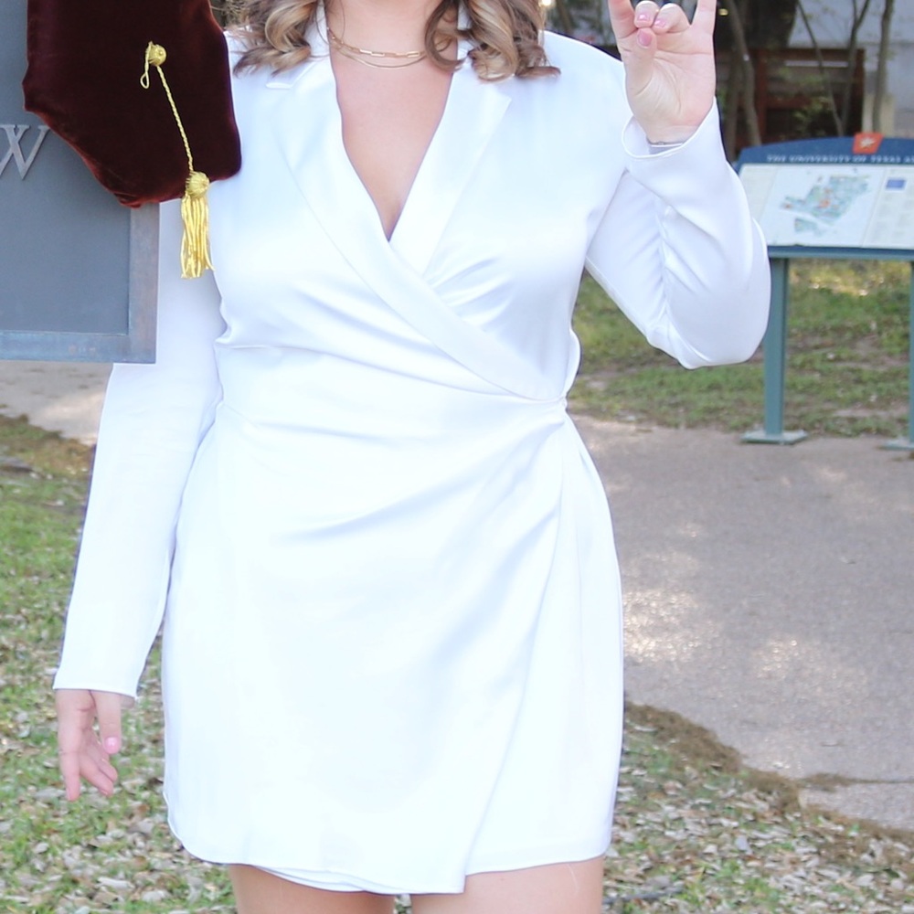 Zara White Minimalist Wrap Dress